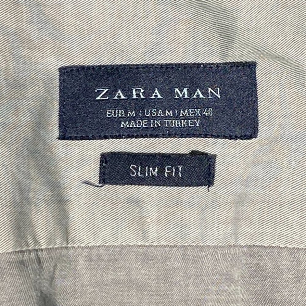 ZARA MAN Slim Fit collard long sleeve button up dress shirt Size M - Picture 5 of 5